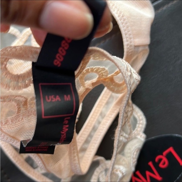 Le Mystere Rouge Nude Sheer Mesh Thong Panties - Picture 15 of 16